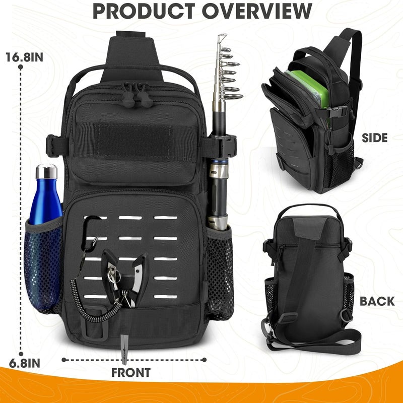 THKFISH طقم أدوات الصيد 85 قطعة، حقيبة صيد مع صناديق أدوات الصيد المضمنة، طقم أدوات الصيد يتضمن طعم الصيد، كماشة الصيد، مزيل خطاف السمك، مقبض الشفاه - Image 3